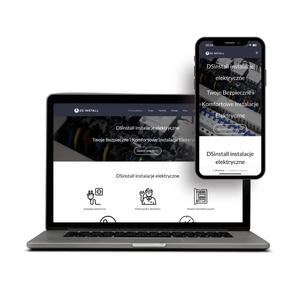 widok strony internetowej elektryk