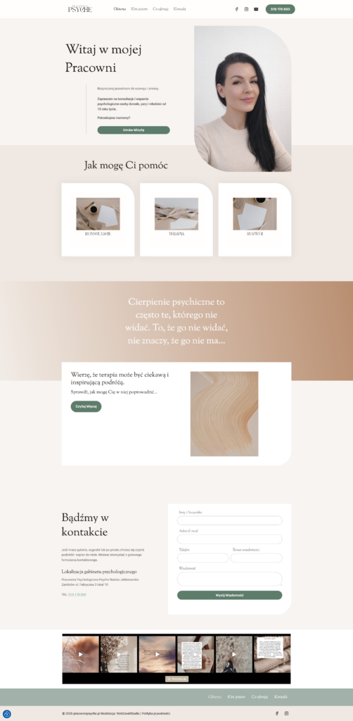 Pracovniapsyche – psycholog – realizacja strony WWW na WordPressie