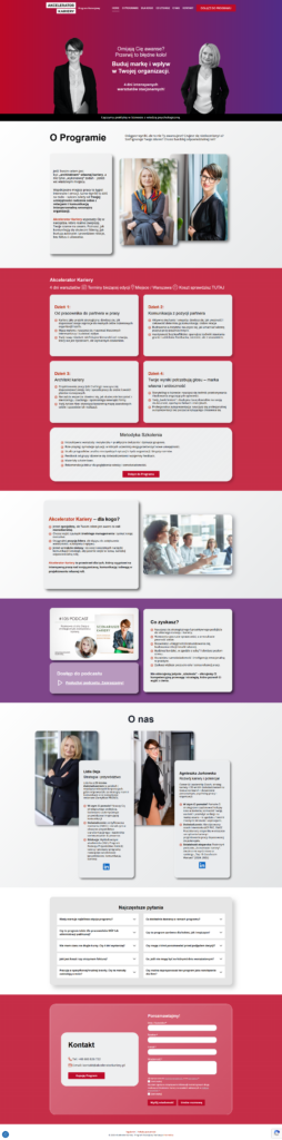 Program Rozwojowy Akcelerator Kariery – realizacja strony WWW na WordPressie