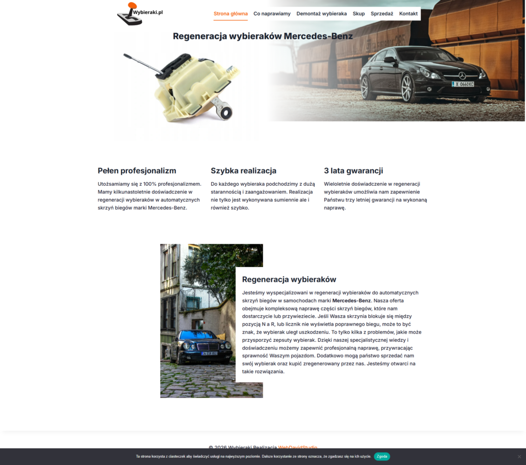 Regeneracja wybierakow Wybieraki – realizacja strony WWW na WordPressie